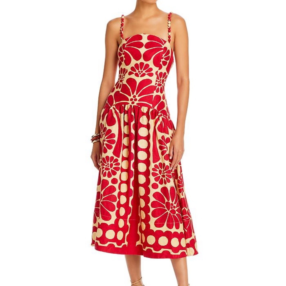 Farm Rio Palermo Drop Waist Midi Dress Size S